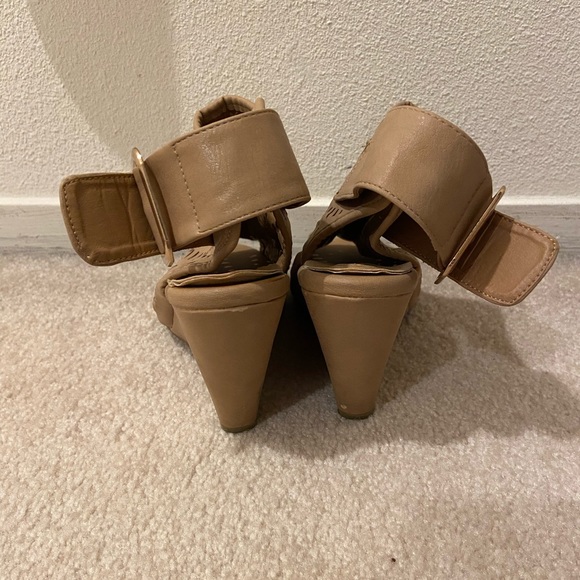 DbDk Fashion Cream Open Toe 3” Heels - Picture 4 of 5